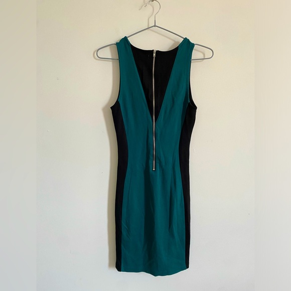 Guess Mini Dress Turquoise and Black Zip Up Size XS - Picture 2 of 8